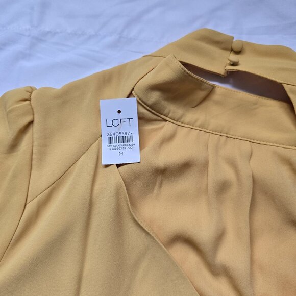 Ann Taylor Loft Mock Neck Blouse with Open Back Detail - Picture 3 of 3